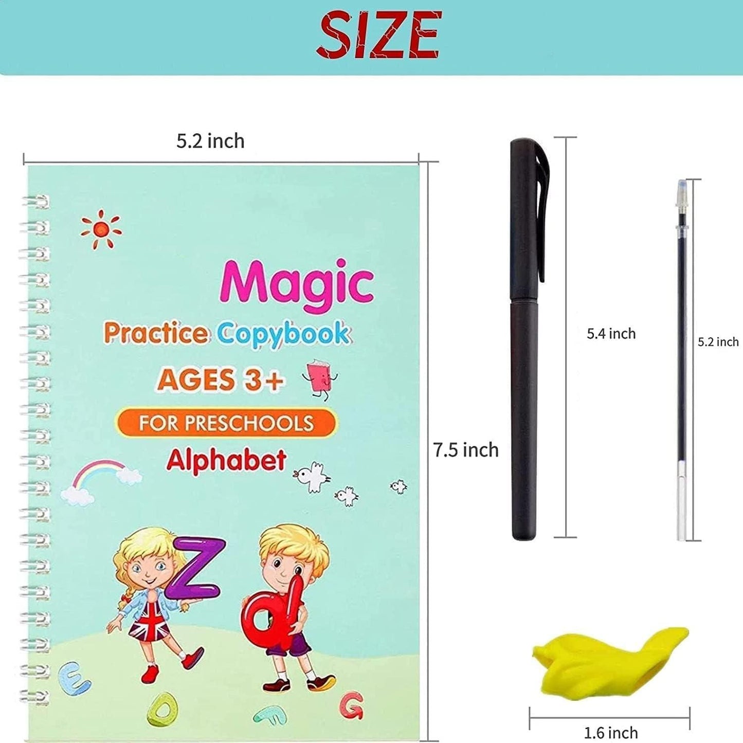 Magic Book Buy 1 set & Get 1 set FREE!!! ( 4 Book + 10 Refill+2 Pen+2 Grip ) + FREE Learning 2000+ pages downloadable PDF worksheet for kids