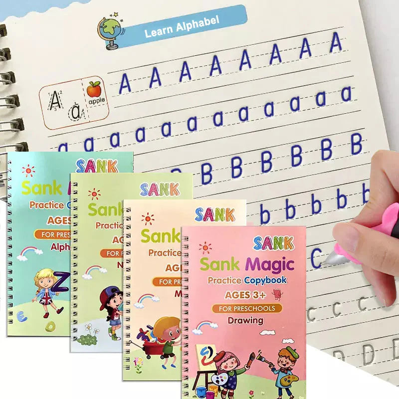 Magic Book Buy 1 set & Get 1 set FREE!!! ( 4 Book + 10 Refill+2 Pen+2 Grip ) + FREE Learning 2000+ pages downloadable PDF worksheet for kids