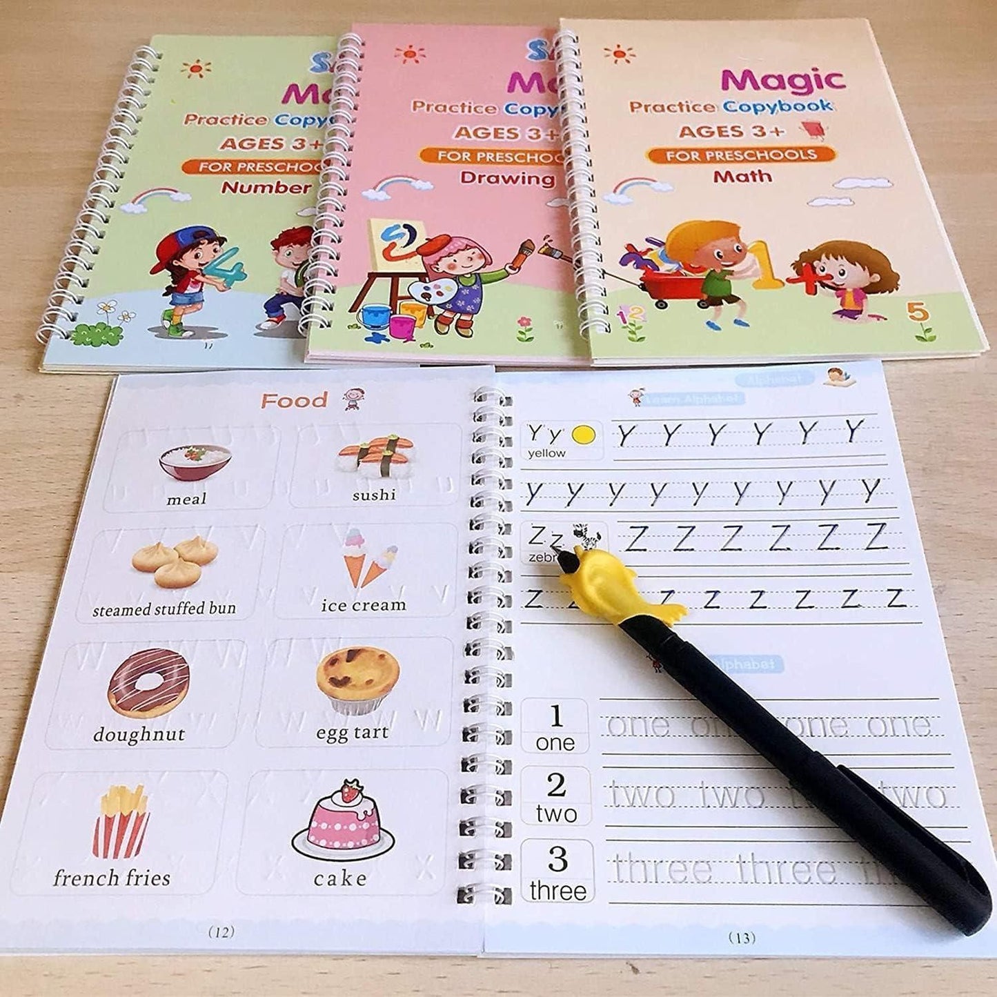 Magic Book Buy 1 set & Get 1 set FREE!!! ( 4 Book + 10 Refill+2 Pen+2 Grip ) + FREE Learning 2000+ pages downloadable PDF worksheet for kids