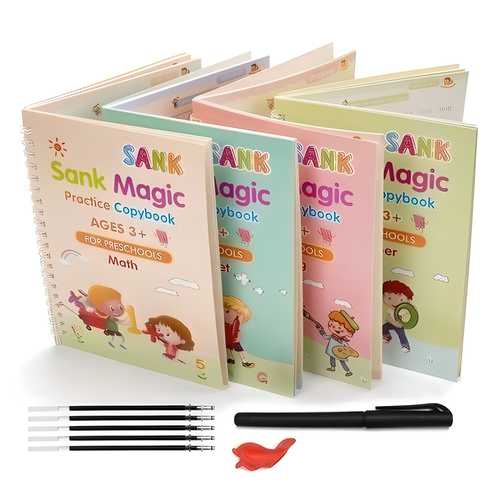 Magic Book Buy 1 set & Get 1 set FREE!!! ( 4 Book + 10 Refill+2 Pen+2 Grip ) + FREE Learning 2000+ pages downloadable PDF worksheet for kids